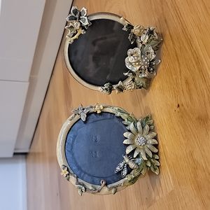 Set of 2 Floral Enamel Picture Frames